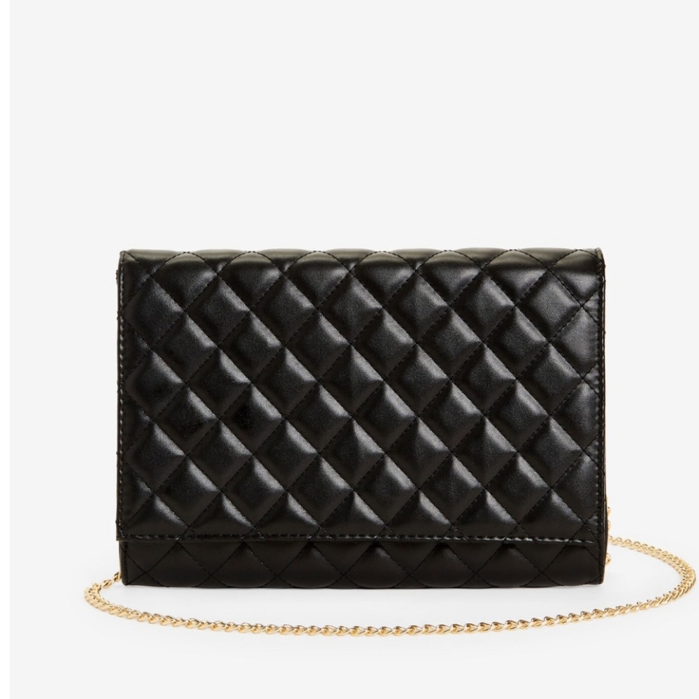 Black Quilted Shoulder bag. Wear it on the shoulder or carry it as a clutch.